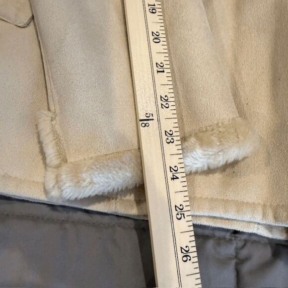 MaxMara Faux Shearling Lined Coat Double Breasted Hooded Plush Size Small - Picture 8 of 10